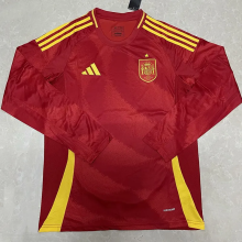 2024 Spain European Cup Home Long sleeves Fans Version Soccer Jersey