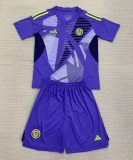 24-25 Scotland Purple GoalKeeper Kids Soccer Jersey