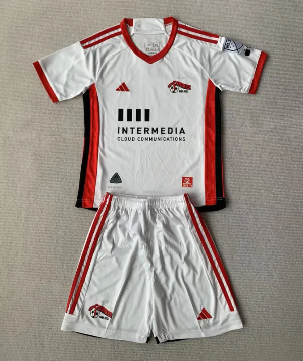 24-25 San Jose Earthquakes Away Kids Soccer Jersey