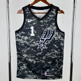 SA Spurs WEMBANYAMA #1 Camouflage color Top Quality Hot Pressing NBA Jersey