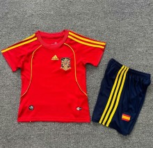 2008 Spain Home Retro Kids Soccer Jersey