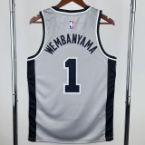 20-21 SA Spurs WEMBANYAMA #1 Grey Top Quality Hot Pressing NBA Jersey (Trapeze Edition)