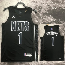 22-23 NETS BRIDGES #1 Black Top Quality Hot Pressing NBA Jersey (Trapeze Edition)