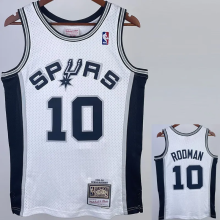 1993-94 SA Spurs ROOMAN #10 White Retro Top Quality Hot Pressing NBA Jersey