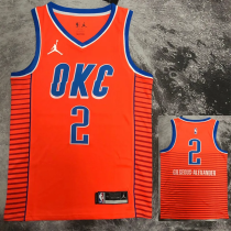 OKC GILGEOUS-ALEXANDER #2 Orange Top Quality Hot Pressing NBA Jersey (Trapeze Edition)