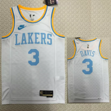 22-23 LAKERS DAVIS #3 White Top Quality Hot Pressing NBA Jersey (Retro Logo)