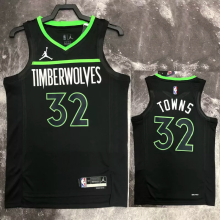 22-23 TIMBERWOLVES TOWNS #32 Black Top Quality Hot Pressing NBA Jersey (Trapeze Edition)