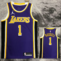 LAKERS RUSSELL #1 Purple Top Quality Hot Pressing NBA Jersey (Trapeze Edition)