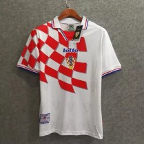 1998 Croatia Home Red And White Retro Soccer Jersey