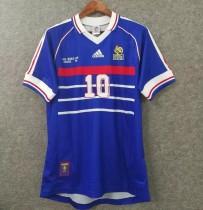 1998 ZIDANE #10 France Home Blue Retro Soccer Jersey