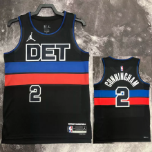 22-23 Pistons CUNNINGHAM #2 Black Top Quality Hot Pressing NBA Jersey (Trapeze Edition)