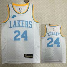 22-23 LAKERS BRYANT #24 White Top Quality Hot Pressing NBA Jersey (Retro Logo)