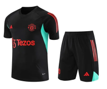 24-25 Man Utd Black Green Training Short Suit