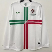 2012 Portugal Away Long Sleeve Retro Soccer Jersey (胸前小字)