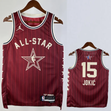 23-24 ALL-STAR JOKIC #15 Red Top Quality Hot Pressing NBA Jersey