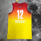 2023 ALL STAR MORANT #12 Yellow Top Quality Hot Pressing NBA Jersey