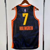 23-24 OKC Thunder HOLMGREN #7 Dark Blue City Edition Top Quality Hot Pressing NBA Jersey