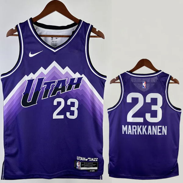 23-24 JAZZ MARKKANEN #23 Purple City Edition Top Quality Hot Pressing NBA Jersey