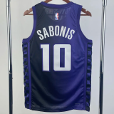 23-24 Kings SABONIS #10 Purple Top Quality Hot Pressing NBA Jersey (Trapeze Edition)飞人版