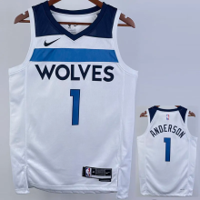 22-23 Timberwolves ANDERSON #1 White Top Quality Hot Pressing NBA Jersey