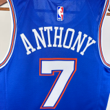 21-22 KNICKS ANTHONY #7 Blue Top Quality Hot Pressing NBA Jersey (Trapeze Edition) 飞人版