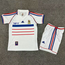 1998 France Away Retro Kids Soccer Jersey