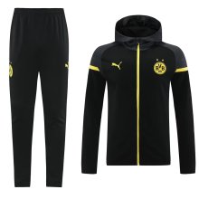 24-25 Dortmund Black Hoodie Jacket Tracksuit