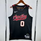 23-24 Trail Blazers LILLARD #0 Black City Edition Top Quality Hot Pressing NBA Jersey