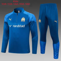 23-24 Marseille High Quality Kids Half Pull Tracksuit