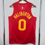 2018-2019 Indiana Pacers HALIBURTON #0 Red Retro Top Quality Hot Pressing NBA Jersey