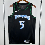 2017-2018 TIMBERWOLVES EDWARDS #5 Black Retro Top Quality Hot Pressing NBA Jersey