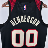 23-24 Trail Blazers HENDERSON #00 Black City Edition Top Quality Hot Pressing NBA Jersey