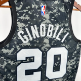 SA Spurs GINOBILI #20 Camouflage color Top Quality Hot Pressing NBA Jersey