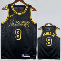 Lakers JAMES JR. #9 Black Top Quality Hot Pressing NBA Jersey