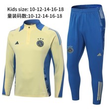 24-25 Ajax High Quality Kids Half Pull Tracksuit