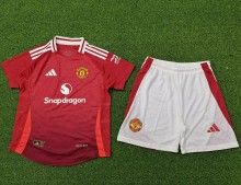 24-25 Man Utd Home Player Version Kids Soccer Jersey