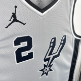 20-21 SA Spurs LEONARD #2 Grey Top Quality Hot Pressing NBA Jersey (Trapeze Edition)