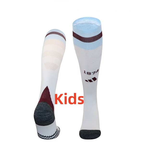 24-25 Aston Villa Away Kids Socks