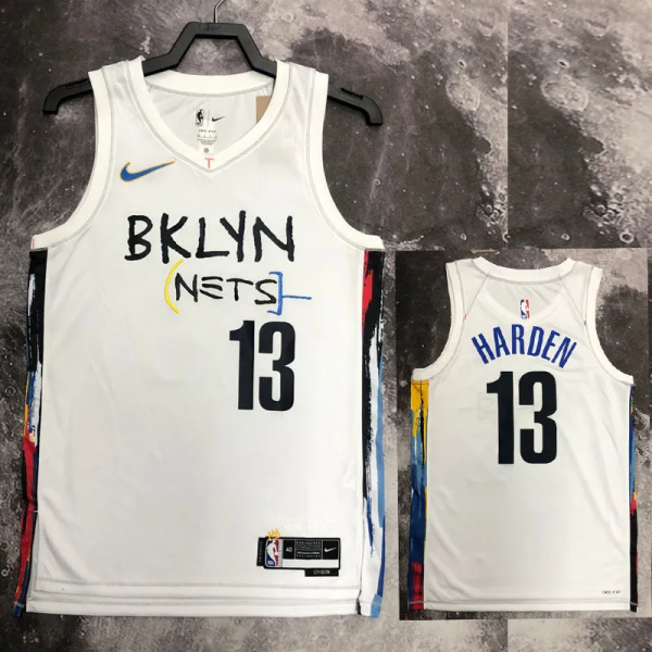 22-23 Nets HARDEN #13 White City Edition Top Quality Hot Pressing NBA Jersey