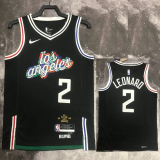 22-23 Clippers LEONARD #2 Black City Edition Top Quality Hot Pressing NBA Jersey