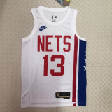 22-23 Nets HARDEN #13 White Top Quality Hot Pressing NBA Jersey (Retro Logo)