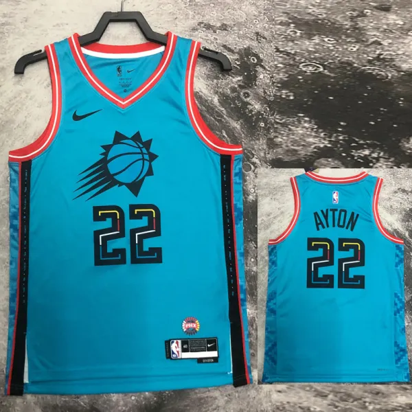 SUNS AYTON #22 Blue Top Quality Hot Pressing NBA Jersey