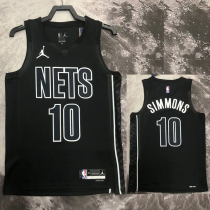 22-23 NETS SIMMONS #10 Black Top Quality Hot Pressing NBA Jersey (Trapeze Edition)