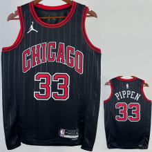 22-23 BULLS PIPPEN #33 Black Top Quality Hot Pressing NBA Jersey (Trapeze Edition)