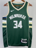 22-23 BUCKS ANTETOKOUNMPO #34 Green Top Quality Hot Pressing NBA Jersey