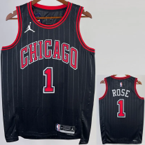 22-23 BULLS ROSE #1 Black Top Quality Hot Pressing NBA Jersey (Trapeze Edition)