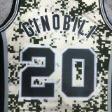 2013-14 SA Spurs GINOBILI #20 Green CamouflageTop Quality Hot Pressing NBA Jersey