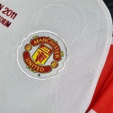 2010-2011 Man Utd UCL Version Away White Retro Soccer Jersey(胸前决赛字)