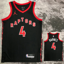 22-23 RAPTORS BARNES #4 Black red Top Quality Hot Pressing NBA Jersey (Trapeze Edition)