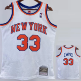 1991-92 KNICKS EWING #33 White Retro Top Quality Hot Pressing NBA Jersey